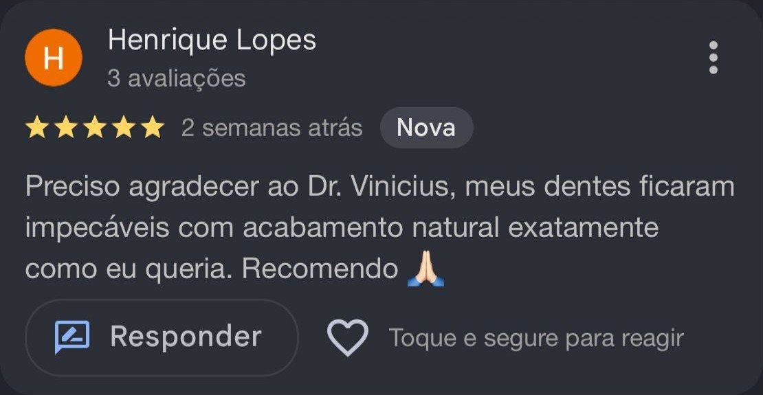 Feedback de Henrique Lopes sobre acabamento natural